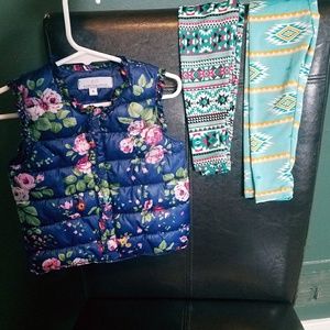 Bailey's Bloosom Leggings Puffer Vest & Headbands